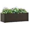 vidaXL Raised Garden Bed Flower Bed with Self Watering System Rattan Look - Mocha 39.4" x 16.9" x 13" - 2 of 4