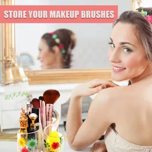 Molds Storage Box Silicone Mold With 3-slot Pen Brush Holder Mold Makeup Organizer Trinket Container Epoxy Mold Flower Pot Molds for Making Vase - 1 of 4