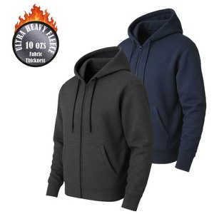 Blue Ice Men's Super Heavyweight Fleece Lined Full-Zip Hoodie-2 Pack - 1 of 3