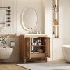30" Bathroom Vanity With Sink, Solid Wood Cabinet With Resin Sink, Modern Free Standing Storage Cabinet With Height Adjustable Shelf, Hidden Drawer - 2 of 4