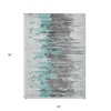 Teal Blue Charcoal And Silver Abstract Washable Indoor Outdoor Area Rug - 3 of 4