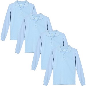 Studio 3 Little/Big Boy’s 4-Pack Long Sleeve Pique Polo Uniform Shirts - 1 of 3