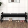 Bekrvio 57'' Long Upholstered Boucle Bench with Metal Frame & PE Rattan Sides, End of Bed Seating Bench, Modern Entryway Bench for Living Room - 2 of 4