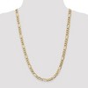 Black Bow Jewelry Men's 7.3mm, 14k Yellow Gold, Hollow Figaro Chain Necklace - 2 of 4