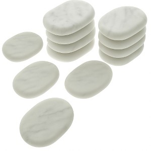 Royal Massage Premium White Marble Cold Massage Stones – Set of 12 Oval-Shaped Basalt Therapy Stones - 1 of 4