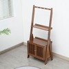 Ladder Shelf, Bamboo Shelf, Open Display Shelf, With Cabinet, Ladder Bookshelf, Freestanding, Floor Standing Storage Shelf - 2 of 4