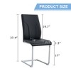 Syemin 4-Piece Armless Dining Chairs Set Upholstered Dining Chairs PU Material High Back Seats for Dining Room, Black, 15.7"*16"*37.4" - 3 of 4