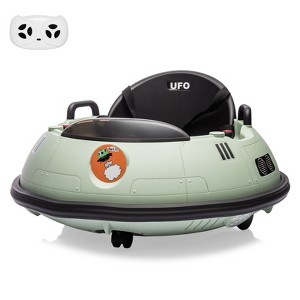 12V Ride On Bumper Car, Electric Toddlers Car with Remote Control, Safety Belt, Music, Flashing Lights, 360 Degree Spin - 1 of 1