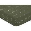 Sweet Jojo Designs Boy Girl Baby Fitted Crib Sheet Woodland Boho Arrow Collection Green and White - 3 of 4