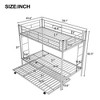 NicBex Twin Over Twin Metal Bunk Bed with Trundle and 2 Ladders for Kids,Girls,Boys - 3 of 4