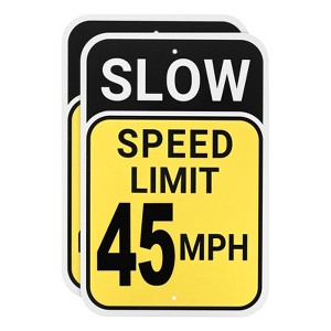 Unique Bargains Aluminum Weather Resistant Waterproof Rust Free Traffic Signs 2 Pcs - 1 of 4