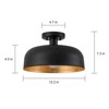 LLHZSY Black Ceiling Light 12 1/5" Wide Mid Century Modern Hammered Arc Shade for Kitchen Entryway Bedroom - 3 of 4