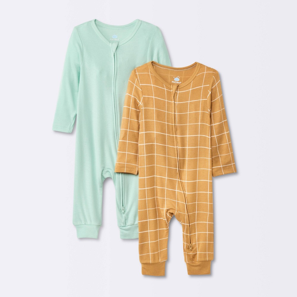 Baby Boys' 2pk Modal Romper - Cloud Island™ Rust/Blue 12M