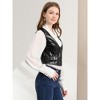 INSPIRE CHIC Women's Sleeveless Versatile PU Faux Leather Suit Vest - 4 of 4