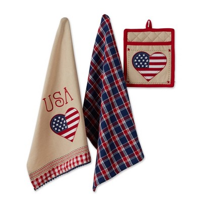3pc Cotton Americana Potholder Gift Set - Design Imports