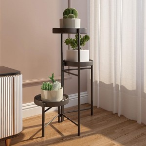 Indoor Metal Tiered Plant Stands, Folding Flower Display Holders Rack Shelf for Corner, Porch, Garden, Balcony, Living Room - 1 of 4