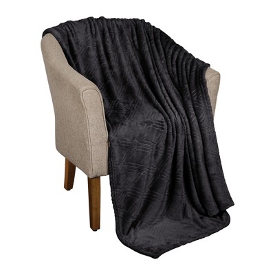 Black Microplush Throw Fleece Blanket By Bare Home : Target