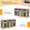 Garvee 71" Extra Large Dog Crate Furniture for 2 Dogs with Removable Divider for Large Medium Dogs, 3 Storage - 3 of 4