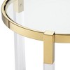 55 Downing Street Glam Acrylic Round Accent Table 19" Wide Clear Glass Tabletop Gold for Living Room Home House Balcony Office - 3 of 4