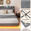 Floating Bed Frame with Storage Headboard and Charging Station, Upholstered Platform Bed with RGB LED Lights - 3 of 4