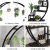 5-Tier Tall Metal Plant Shelves with Hooks, Half Moon Design – Large Modern Flower Rack for Indoor and Outdoor,2 Pack - 4 of 4