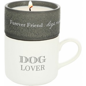 Pavilion Gift Company - Dog - Stacking Mug and Candle Set 100% Soy Wax Scent: Tranquility - Flame Candles - 1 of 4