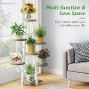 ORRD Tiered Plant Stand for Multiple Pots, 7-Tier White & Brown Corner Shelf with Round Shelves, Indoor Outdoor Organizer for Balcony, Living Room - 4 of 4