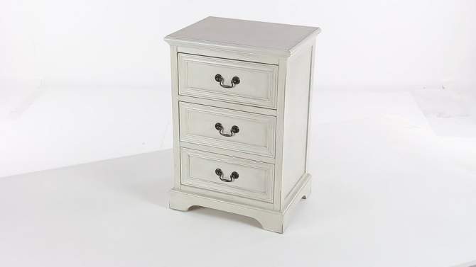 Wood 3 Stack Nightstand Antique Ivory - Olivia & May, 2 of 17, play video