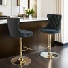 Modern Bar Stools Set of 2, Adjustable Swivel Counter Height Bar Stools with Back, Upholstered Bar Height Chairs with Golden Footrest - Leovsnove - 2 of 4
