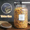 Two glass storage jars with airtight bamboo lids, suitable for storing coffee, biscuits, etc. (1 gallon/4000 ml) 4000ml 10.2*6.3*4.5 - 2 of 4