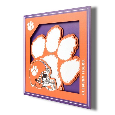 NCAA Clemson Tigers 3D Logo Series Wall Art - 12"x12"