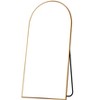Lirago Metal Full Length Wall Mirror with Embedded Bracket 79*35 Gold - 3 of 4