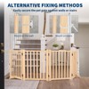 Wooden Freestanding Dog Gate,  Collapsible Pet Gate with Support Feet, Indoor Dog Fence  for The House,Doorways, Stairs，Expandable Pet Fence - 4 of 4