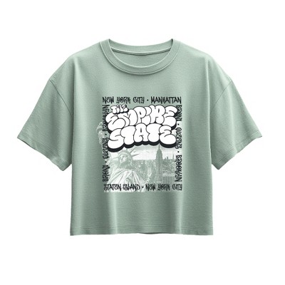 Girls' - Instant Message - Empire State Short Sleeve Boxy Graphic T ...