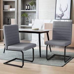 PAGED Modern Dining Chairs Set of 2 Upholstered Dining Room Chairs Armless Chair with Metal Legs for Living Room, Kitchen - 1 of 4