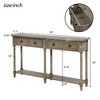PAGED Rustic Solid Wood Console Table with 2 Drawers & Tapered Legs, Distressed Finish Sofa Table Narrow Long, Modern Narrow Entryway Table - 2 of 4