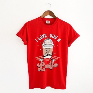 Simply Sage Market Women's I Love You A Latte Short Sleeve Garment Dyed Tee - 1 of 4