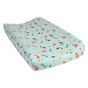 Trend Lab Deluxe Flannel Changing Pad Cover - Dinosaurs, Green