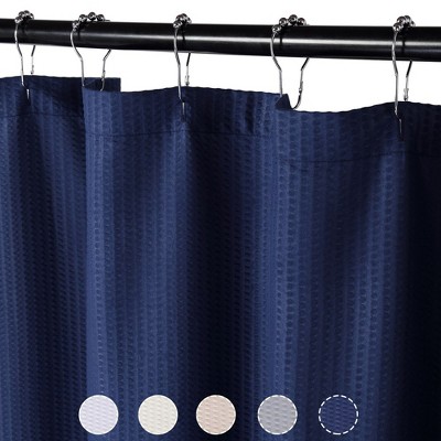 Soft Microfiber Fabric Shower Curtain or Liner with Decorative Embossed Pattern, Water Repellent