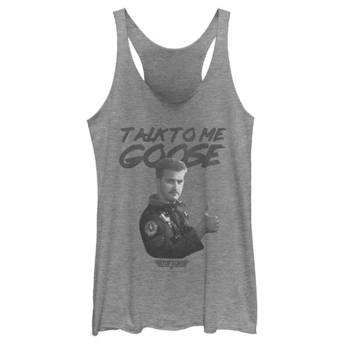 Casual Printed Tank Top - Top Gun Talk to Me Goose, Gray / M at Boho Beach Hut