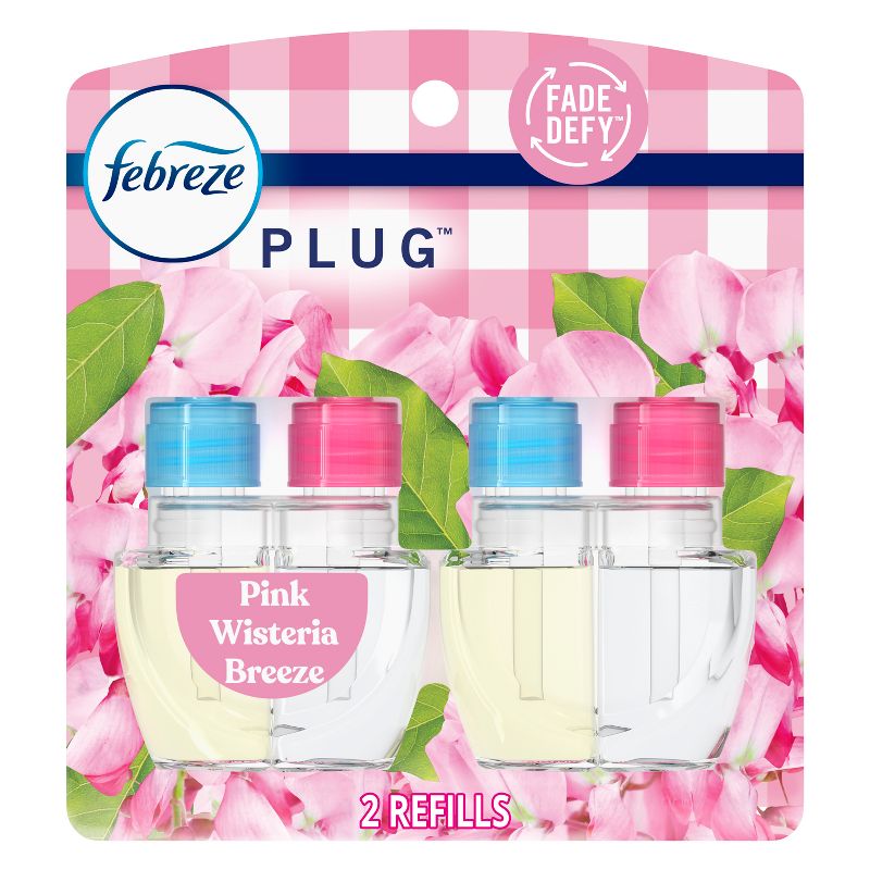 Febreze Plug Dual Refill Air Freshener Pink Wisteria Breeze - 2ct, 1 of 14