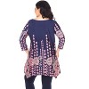 Women's Plus Size 3/4 Sleeve Printed Rella Tunic Top with Pockets - White Mark - 3 of 3