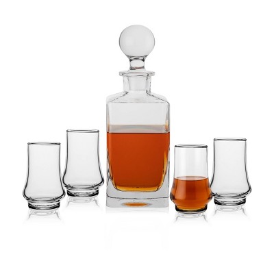 5pc Glass Classic Whiskey Decanter Set - Cathy's Concepts