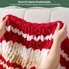 Christmas Chunky Knit Blanket, 50x60, Soft Chenille Throw, Striped Red Green - 2 of 4