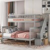Modern Twin over Full Wooden Bunk Bed with Storage Staircase, Space-Saving Loft Bed Frame for Kids & Teen Bedrooms - ModernLuxe - 2 of 4