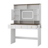 CAVINAS Vanity Desk with Mirror Makeup Vanity with Dryer Holder, Storage Shelves for Apartment, Bedroom - 2 of 4