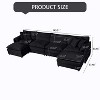 GDFStudio Chaplin Modern 4-Seat Chenille U-shaped 143" Sectional Sofa with Ottoman and Armrest Pillow - 3 of 4