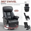 CIPACHO Swivel Recliner Adjustable PU Leather Upholstered Recliner Chair with Footrest Padded Arms and Steel Base Black - 4 of 4