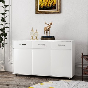 KWPZQEB  Buffet Cabinet with Drawers, Storage Cabinet with with Doors, Farmhouse Coffee Bar Station, Console Table for Hallway, Living Room, Kitchen - 1 of 4