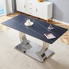 Sintered Stone Dining Table,Rectangular Dining Table,Dining Table With Rock Slab Tabletop And Stainless Steel Metal Table Legs-Cuddlewood - 2 of 4